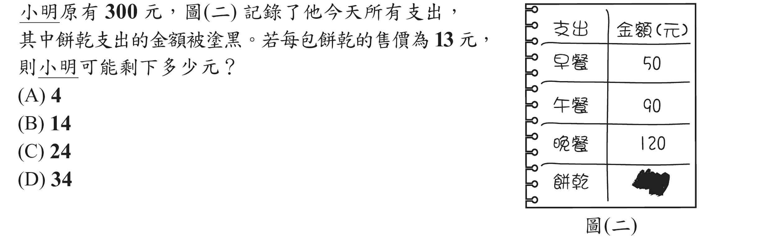 101年會考數學第2題