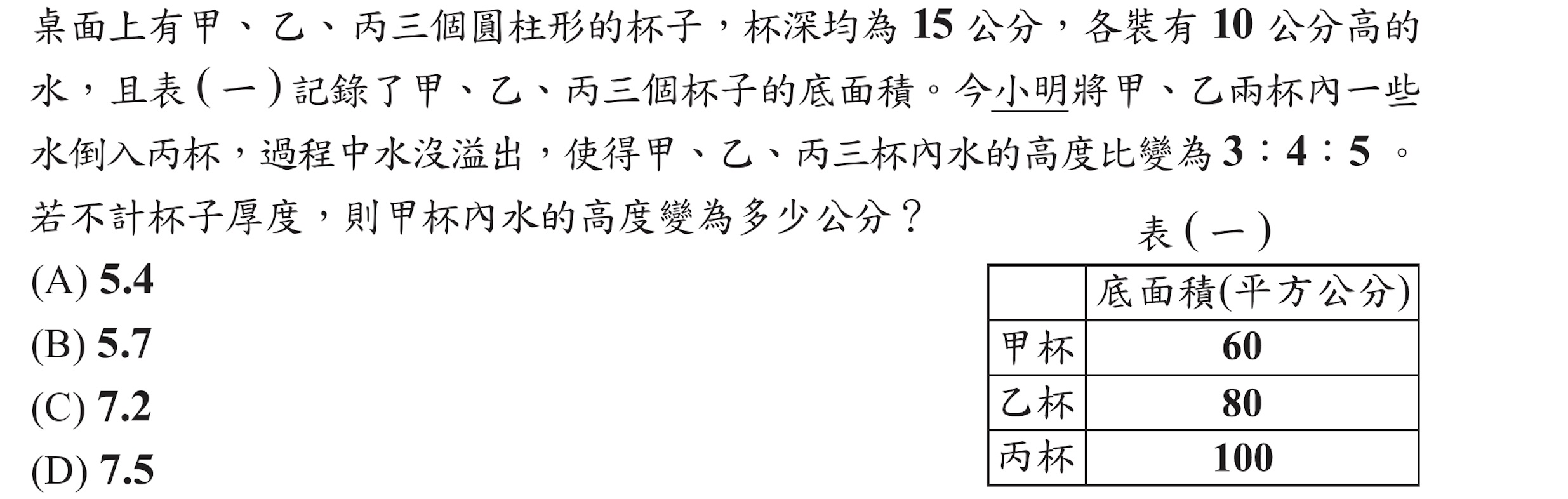 103年會考數學第19題