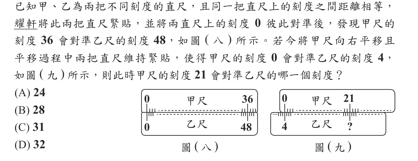 104年會考數學第13題