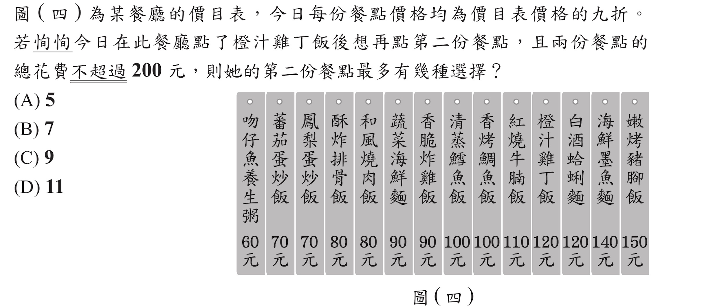 104年會考數學第9題